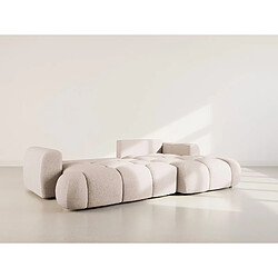 Bestmobilier Yulin - Canapé d'angle droit 4 places convertible avec coffre en tissu bouclette