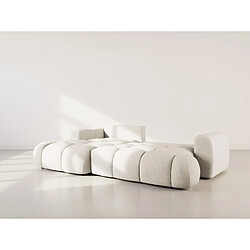 Bestmobilier Yulin - Canapé d'angle gauche 4 places convertible avec coffre en tissu bouclette
