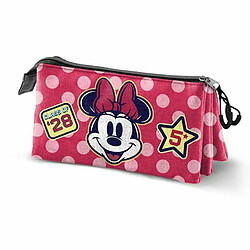 Disney Trousse Fourre-Tout Triple Minnie Mouse Rose 23 x 8 x 11 cm