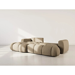 Bestmobilier Yulin - Canapé d'angle gauche 4 places convertible avec coffre en tissu bouclette