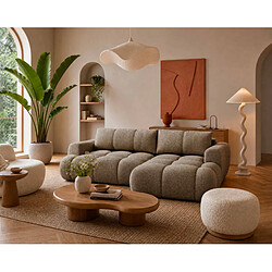 Bestmobilier Yulin - Canapé d'angle droit 4 places convertible avec coffre en tissu bouclette Yulin - Canapé d'angle droit 4 places convertible avec coffre en tissu bouclette - Marron