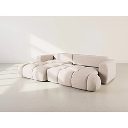 Bestmobilier Yulin - Canapé d'angle gauche 4 places convertible avec coffre en tissu bouclette pas cher