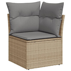 Zmh Canapé d'angle de jardin - Beige