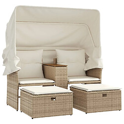 Zmh Canapé de jardin 2 places - Beige