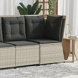 Zmh Canapé d'angle de jardin - Gris clair