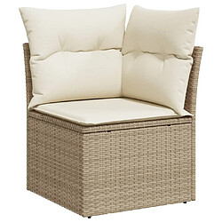 Zmh Canapé d'angle de jardin - Beige