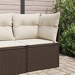 Zmh Canapé d'angle de jardin - Marron