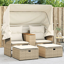 Zmh Canapé de jardin 2 places - Beige