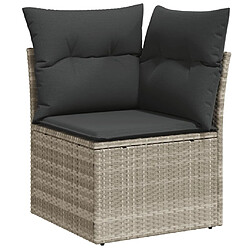 Zmh Canapé d'angle de jardin - Gris clair