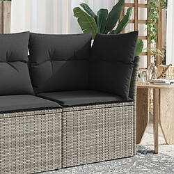 Zmh Canapé d'angle de jardin résine tressée - Gris