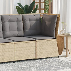 Zmh Canapé d'angle de jardin - Beige