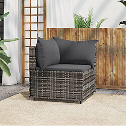 Zmh canapé d'angle de jardin - Gris graphite