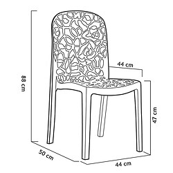 Pegane Lot de 6 chaises de jardin - Taupe