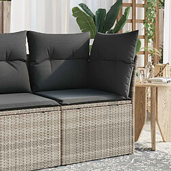 Zmh Canapé d'angle de jardin - Gris clair