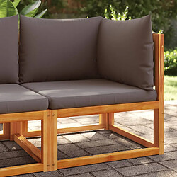 Zmh Canapé d'angle de jardin - Gris