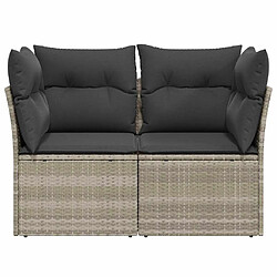 Acheter ZMH Canapé de jardin 2 places et coussins gris clair résine tressée