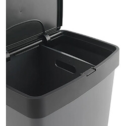 Pegane Poubelle de recyclage - Noir 70L pas cher