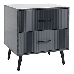 Mendler table de nuit design - Gris marbre pas cher