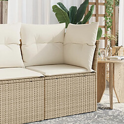 Zmh Canapé d'angle de jardin - Beige