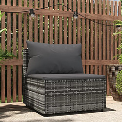 Zmh canapé central de jardin - gris
