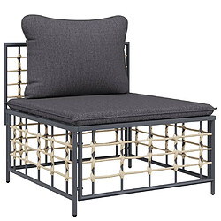Zmh Salon de jardin résine tressée - Anthracite pas cher