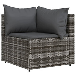Zmh canapé d'angle de jardin - Gris graphite