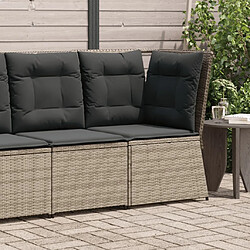 Zmh Canapé d'angle de jardin - Gris