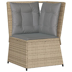 Zmh Canapé d'angle de jardin - Beige