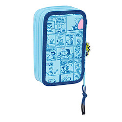 Trousse Scolaire avec Accessoires Snoopy Love Bleu 12,5 x 19,5 x 5,5 cm 37 Pièces