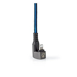 Nedis Câble Lightning USB-A Tressé 1m Connecteur 180° Jeu Bleu pas cher
