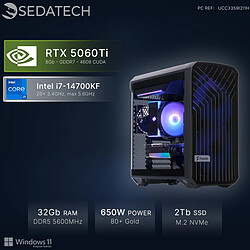 Sedatech Workstation, Intel i7-14700KF, RTX5060Ti, 32Go DDR5, 2To SSD, Win 11