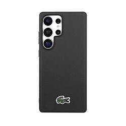 Samsung Coque Magnétique pour Galaxy S25 Ultra Piqué Lacoste Fixation Sécurisée Noir