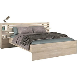 Avis PARISOT Lit + tiroir 160x200 cm ESCALE imitation chêne