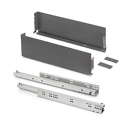 Emuca 3274535 Tiroir extérieur Simplex 25kg hauteur 159mm, profondeur 490mm, acier, Gris antracite