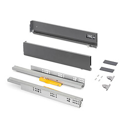 Emuca Tiroir Simplex 25 Kg - Hauteur 159 Mm Profondeur 440 Mm Acier Blanc - Coulisses Amorties Extraction Totale