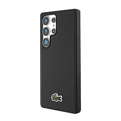 Samsung Coque Magnétique pour Galaxy S25 Ultra Piqué Lacoste Fixation Sécurisée Noir