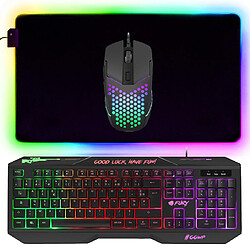 Pack Gamer Battle Royale 3 en 1 Clavier Souris Tapis Rétroéclairage RGB