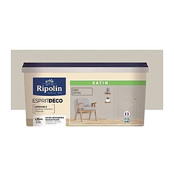 RIPOLIN Peinture Couleur Satin Ultra Couvrante pour Cuisine, Chambre, Salon, Salle, Entrée, Couloir - Gris cetus