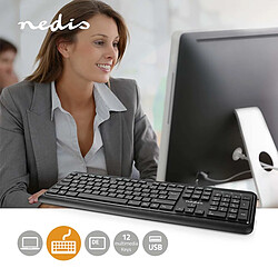 Nedis Clavier filaire - Noir pas cher