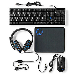 Nedis Pack Gaming 5-en-1 AZERTY avec Clavier, Souris et Casque Rétroéclairé Noir