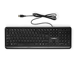 Nedis Clavier Filaire USB-A AZERTY Disposition France 104 Boutons Noir