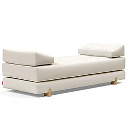 Inside 75 Méridienne convertible tissu bouclé - Blanc