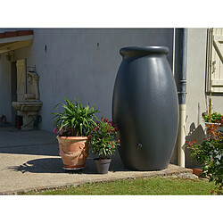 Récupérateur d'eau de pluie Jarre Toscane 1000 L anthracite avec couvercle et robinet - BelliJardin