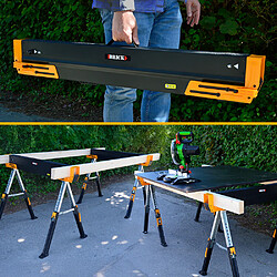 Brick Lot de 2 tréteaux d atelier métalliques pliables et téléscopiques - Charge max 1180kg pas cher
