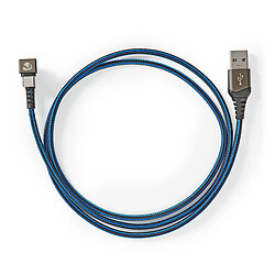 Nedis Câble de Jeu USB-A vers USB-C 2m Connecteur 180° Bleu