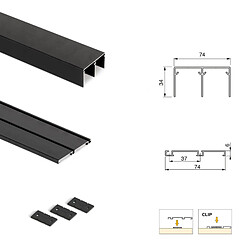 Emuca 6018414 Kit de quincaillerie pour armoire à 2 portes coulissantes avec fermeture souple Placard 74, Modèle de poignée Sha pas cher