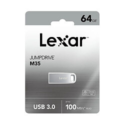 Lexar Clé USB 3.0 64Go Ultra-rapide 100 Mb/s M35 Argent pas cher