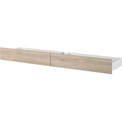 PARISOT Lit + tiroir 160x200 cm ESCALE imitation chêne pas cher