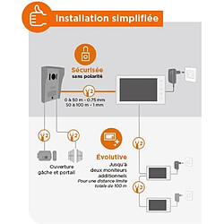 Interphone vidéo filaire - SCS SENTINEL - VisioKit 7 - Blanc pas cher