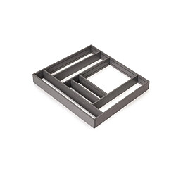 Emuca 3022035 Organisateur de tiroirs Alumount 600x500, Aluminium, Gris antracite